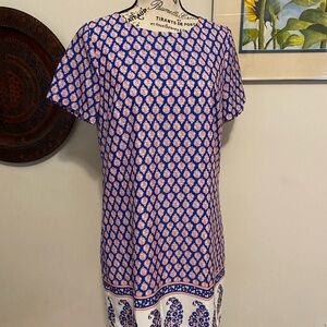 Blue and White Patterned Dress